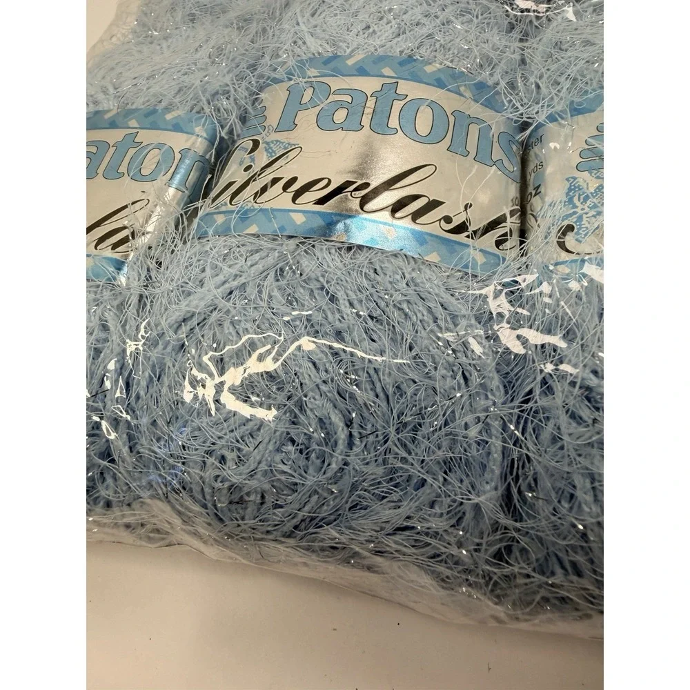 Patons‎ Yarn Skein Silverlash Blue Brilliance Metallic Lot Of 11
